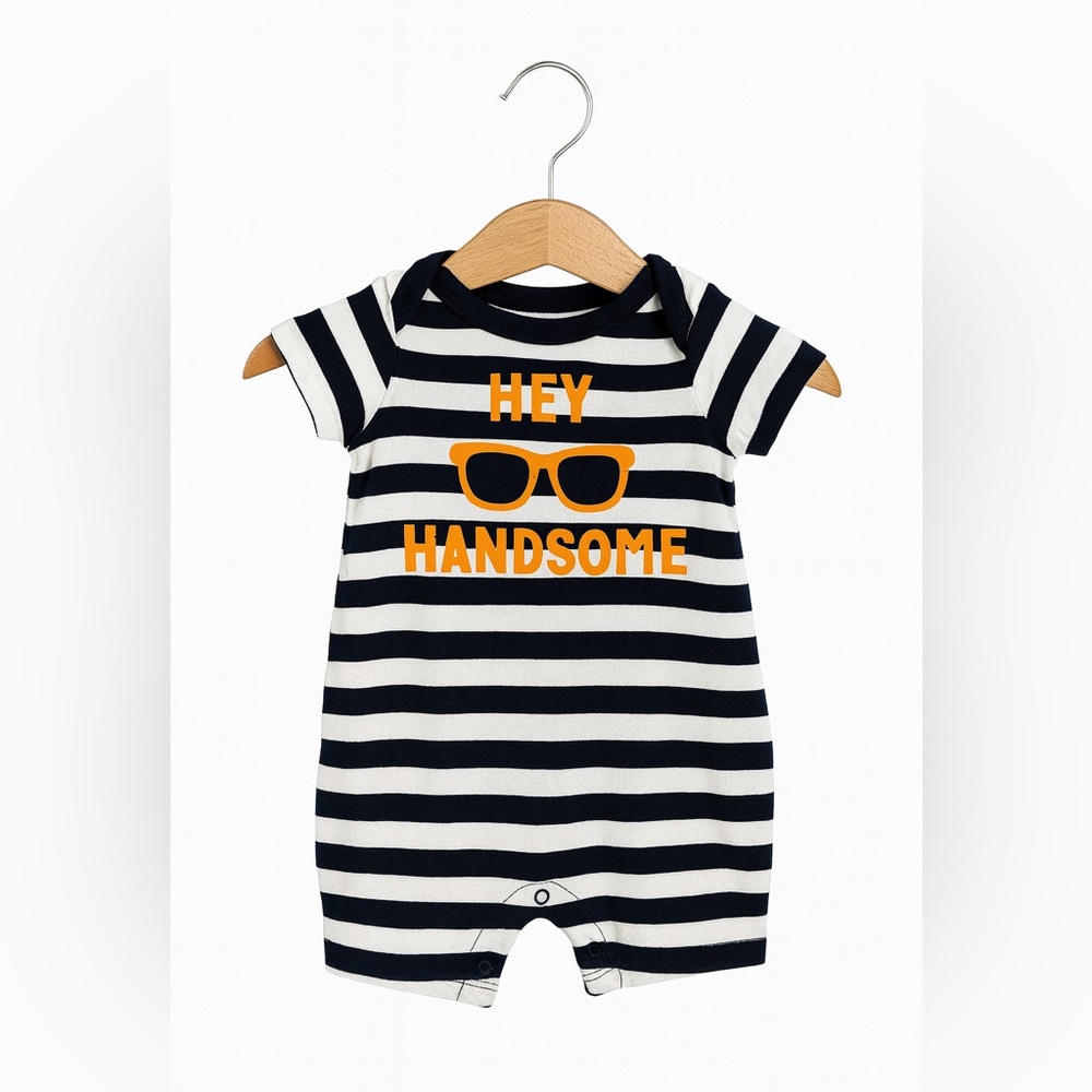 GAP Navy and White Striped Baby Romper